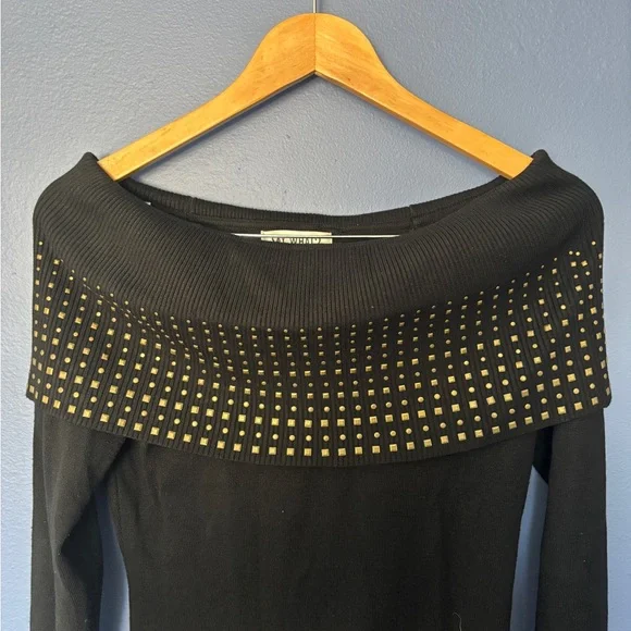 Say What? Black Long Sleeve Studded Dress - Picture 3 of 6